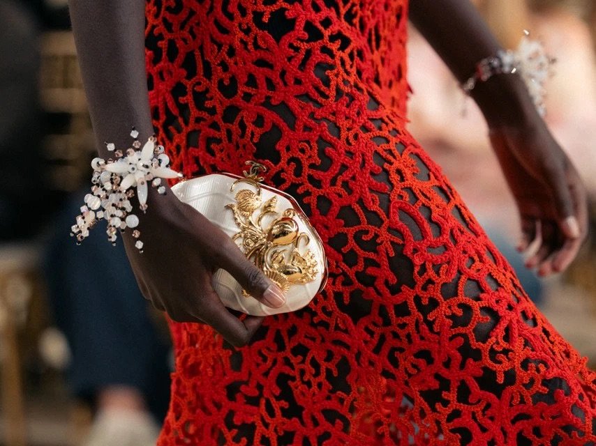 Pearlescent Clutches at the Chanel Cruise 2027 show.