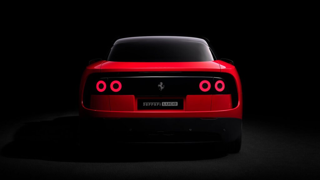 The rear tail lights of The Ferrari Luce.
