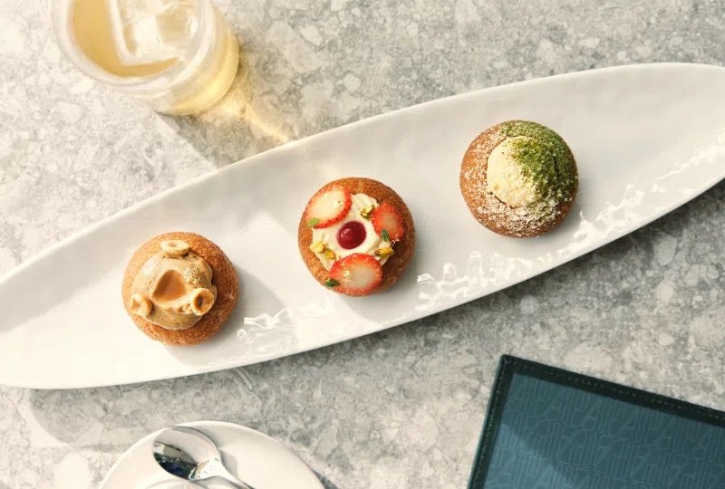 Signature Mini Choux Assortment by Chef Makoto Arami at AP Cafe Singapore.