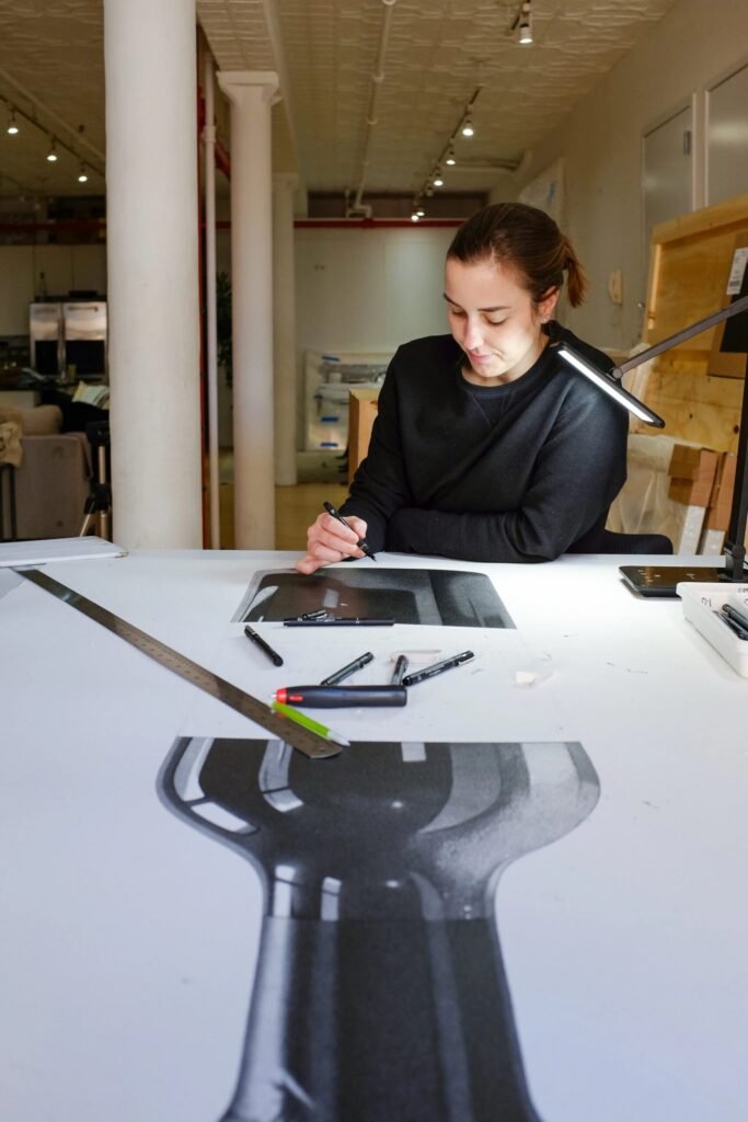 CJ Henry at her drawing board. (Image: Matter of Hand)