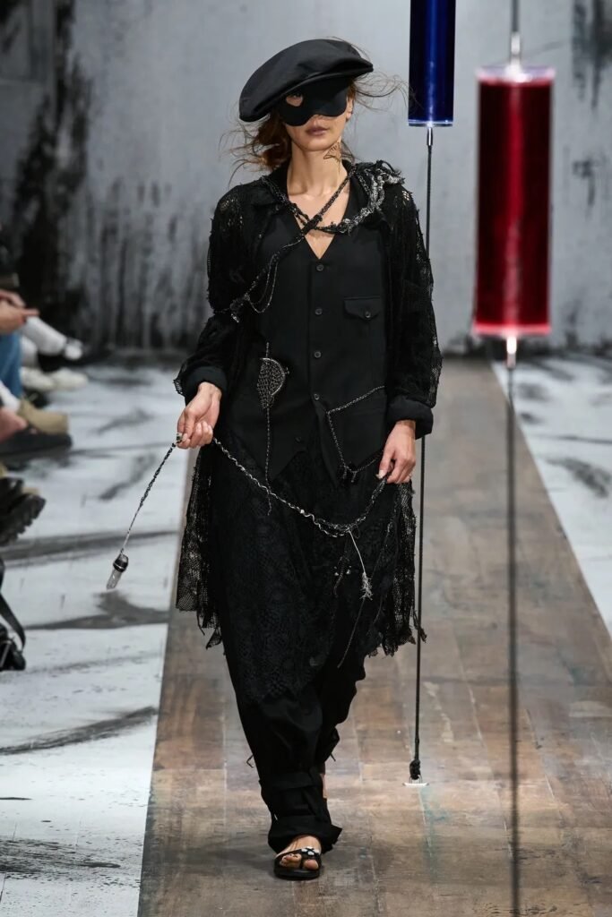 Jewelry designer Rie Harui closed Yohji Yamamoto's Pour Homme Spring/Summer 2027 Fashion Show